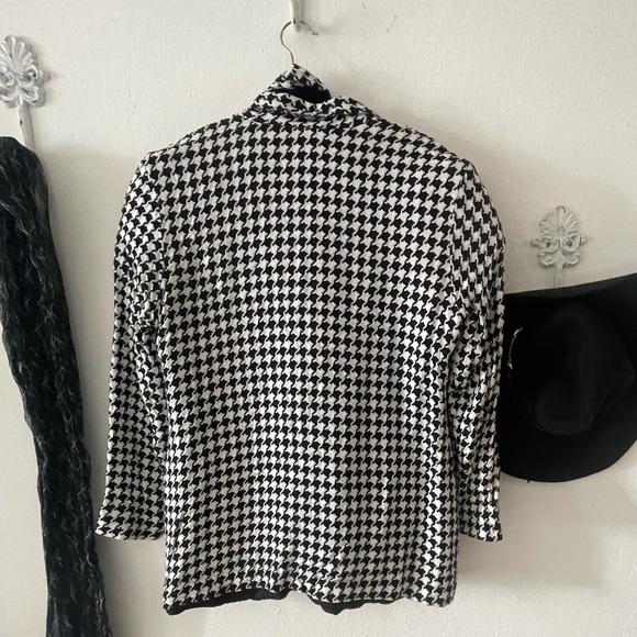 Vintage Houndstooth Fringe Tie Front Jacket - Picture 10 of 13